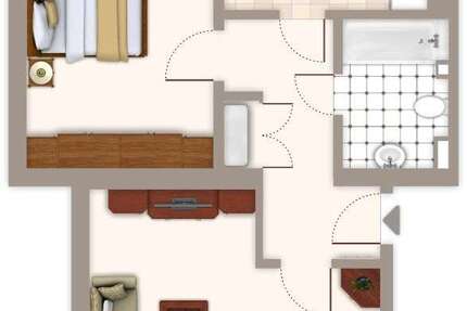 Wohnung Mönchengladbach Waldhausen - 2 Zimmer, 50 m&sup2;, 479&euro; | Angebot:27286477