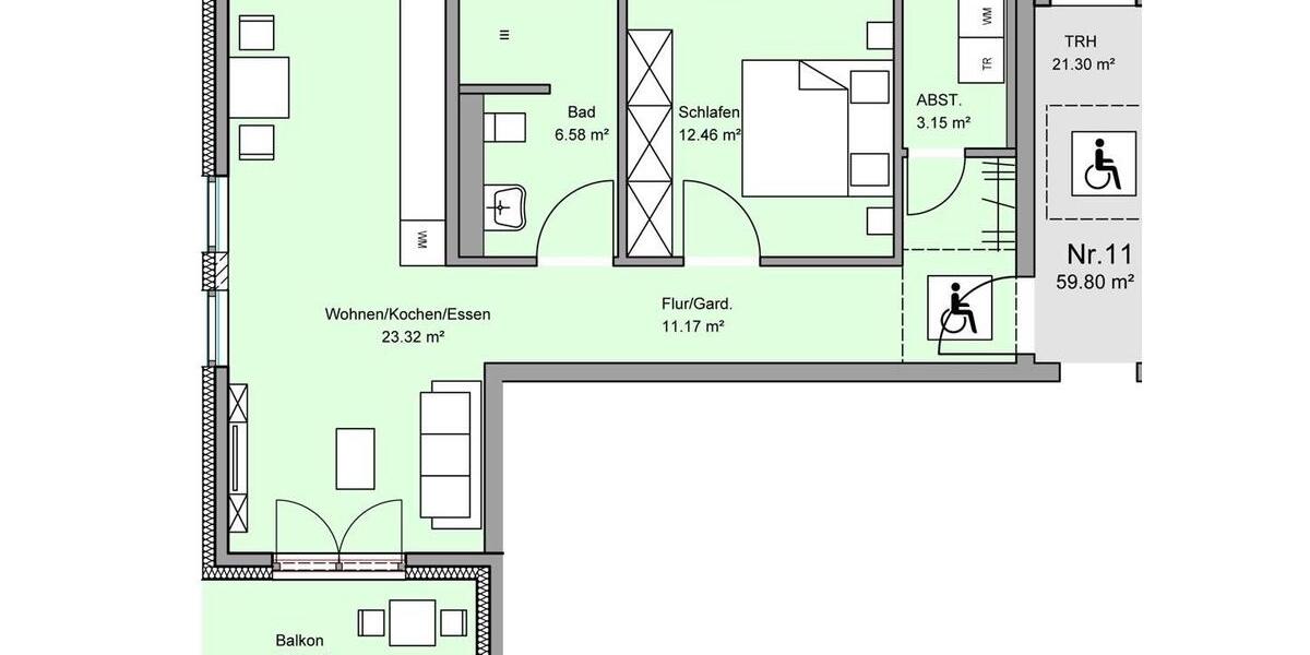 Moderne 2-Zimmer-Wohnung mit Balkon und Aufzug in zentraler Lage 2 zimmer