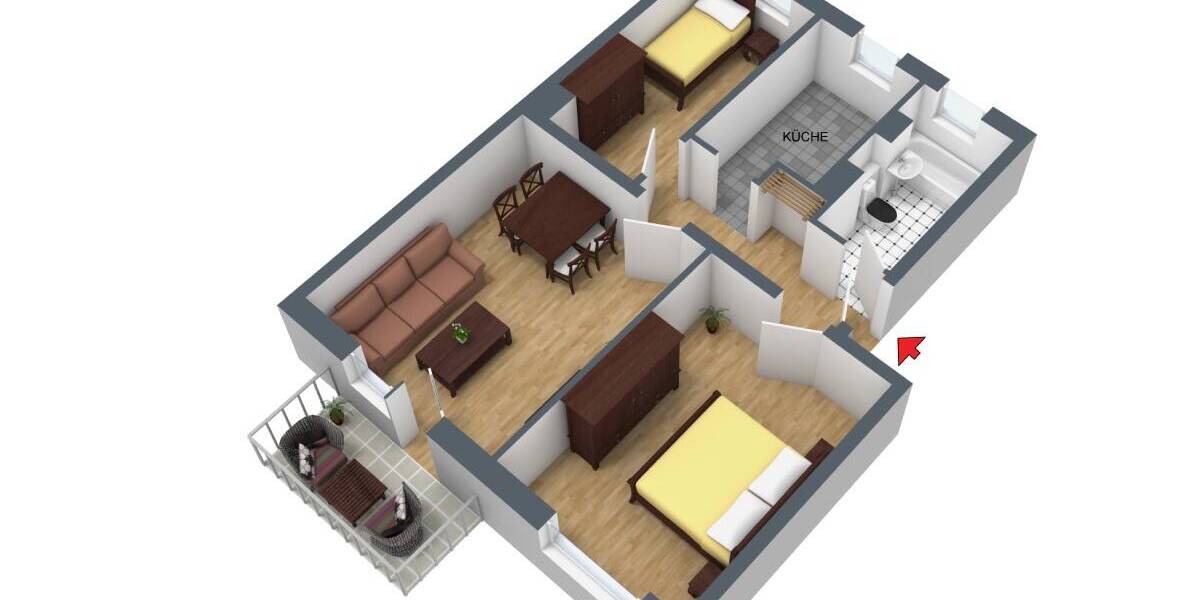 Etagenwohnung Merseburg Neumarkt (Vorstadt) - 3 Zimmer, 60 m&sup2;, 360&euro; | Angebot:25663963