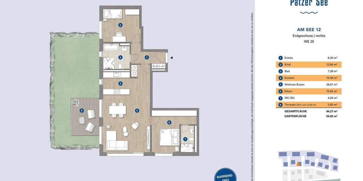 Terrassenwohnung Bestensee - 3 Zimmer, 94 m&sup2;, 1.390&euro; | Angebot:25773048
