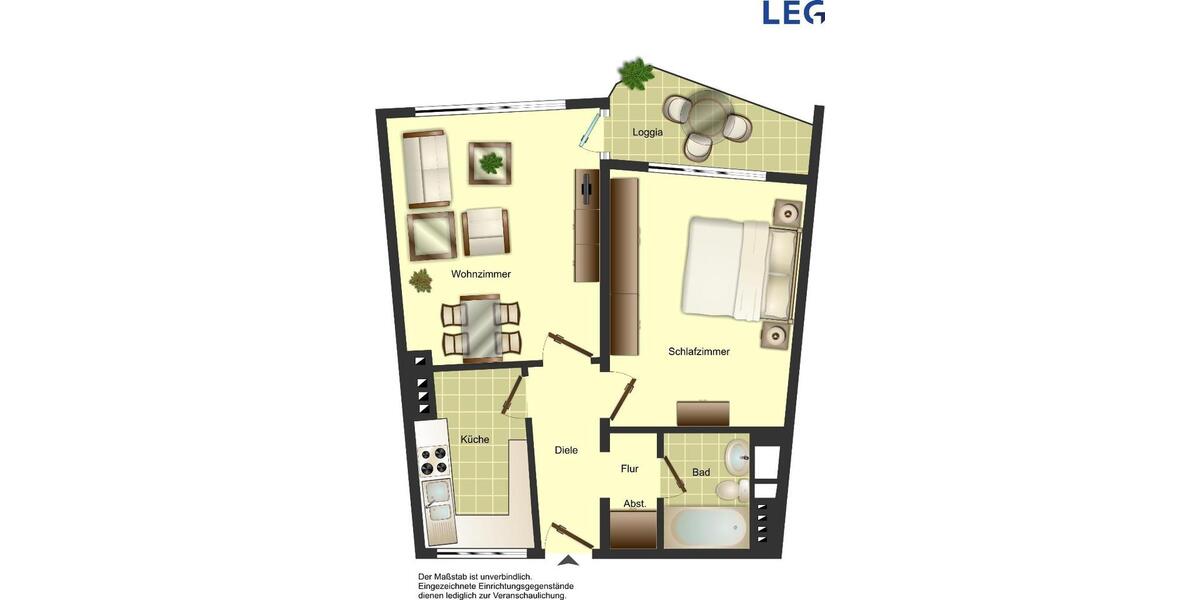Etagenwohnung Solingen Wald - 2 Zimmer, 52 m&sup2;, 479&euro; | Angebot:24489873
