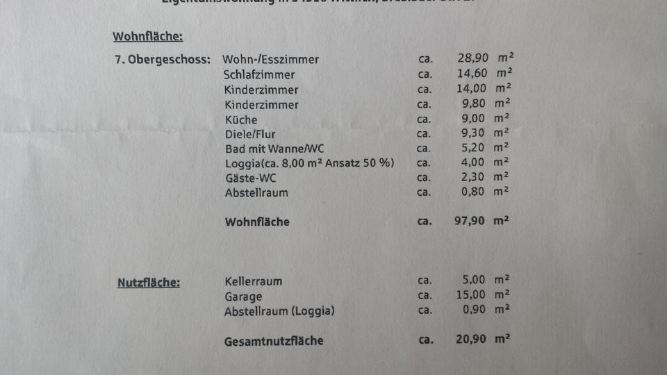 Etagenwohnung Wittlich - 4 Zimmer, 97 m&sup2;, 1.100&euro; | Angebot:24997340