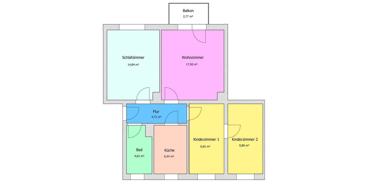 Etagenwohnung Hainichen - 4 Zimmer, 69 m&sup2;, 417&euro; | Angebot:26393382