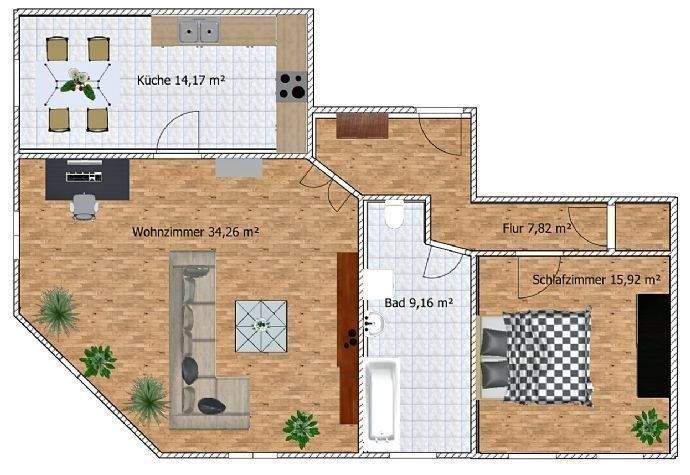 Etagenwohnung Döbeln Sörmitz - 2 Zimmer, 83 m&sup2;, 460&euro; | Angebot:26172470