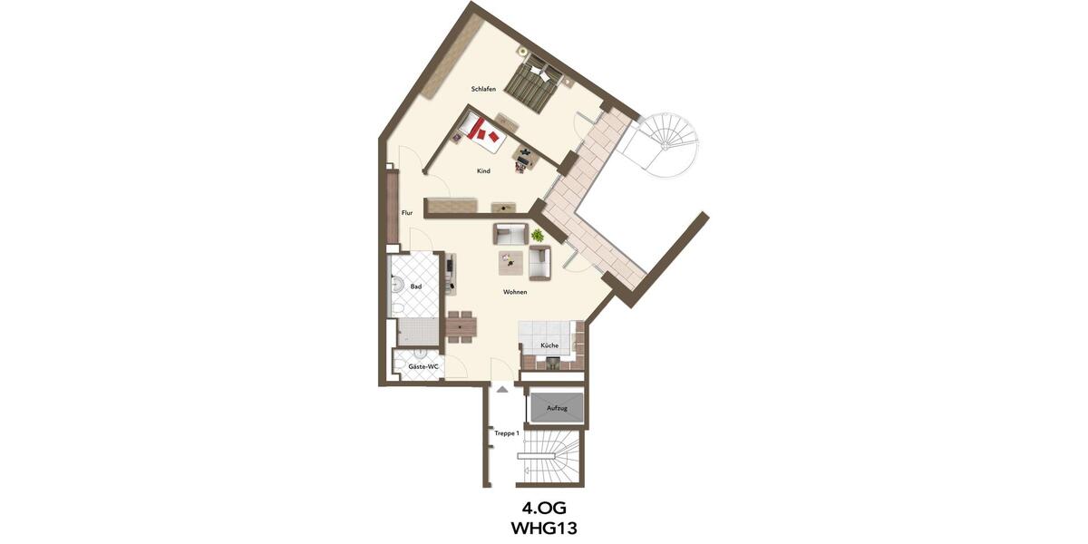 Erstbezug! Exklusive 3-Zimmer-Wohnung im 4. OG mit Terrasse – hochwertiger Neubau in Stadtmitte 3 zimmer