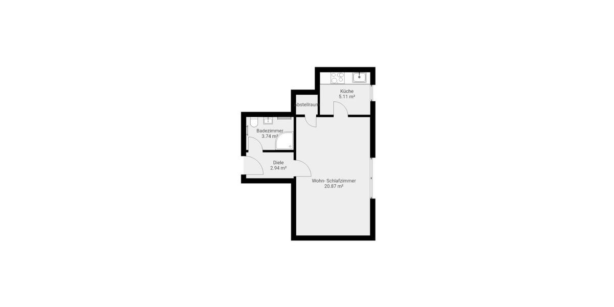 Erdgeschoßwohnung Einbeck - 1 Zimmer, 34 m&sup2;, 408&euro; | Angebot:26587350