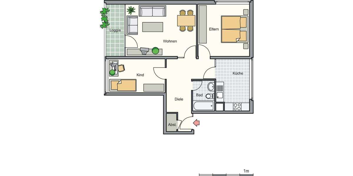 Etagenwohnung Kreuztal - 3 Zimmer, 70 m&sup2;, 402&euro; | Angebot:26933399