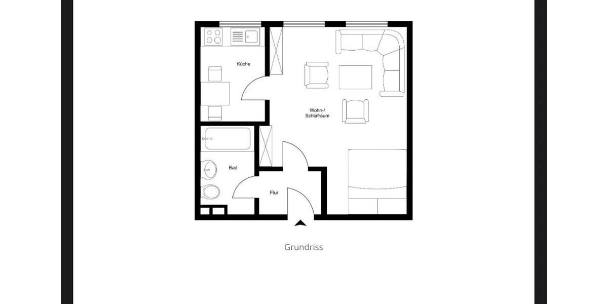 Etagenwohnung Bochum - 1.5 Zimmer, 32 m&sup2;, 600&euro; | Angebot:26395072
