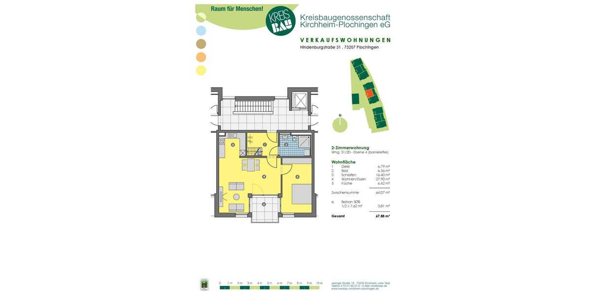 Etagenwohnung Plochingen - 2 Zimmer, 68 m&sup2;, 1.018&euro; | Angebot:25525930