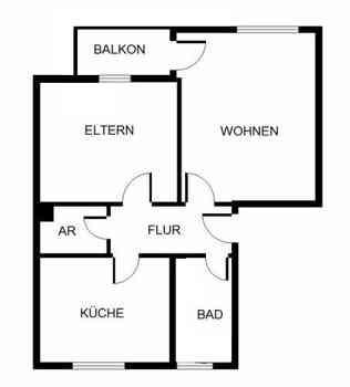 Etagenwohnung Regensburg Galgenberg - 2 Zimmer, 58 m&sup2;, 661&euro; | Angebot:25985012