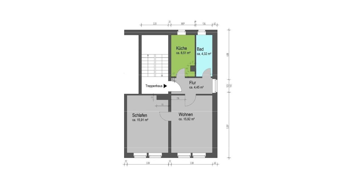 Etagenwohnung Calau - 2 Zimmer, 45 m&sup2;, 294&euro; | Angebot:24846960