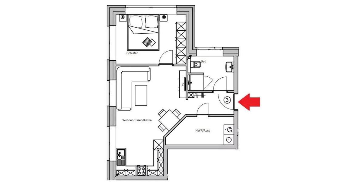 Etagenwohnung Schortens - 2 Zimmer, 52 m&sup2;, 620&euro; | Angebot:26588419