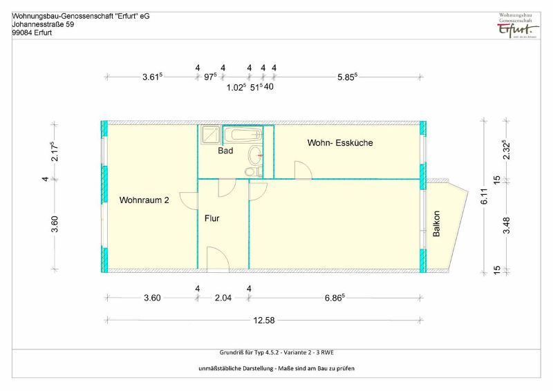 Viel Platz in umgebauter 2-Raumwohnung 2 zimmer