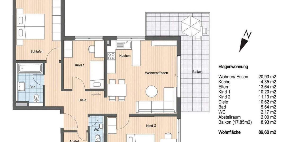Etagenwohnung Garmisch-Partenkirchen Partenkirchen - 4 Zimmer, 89 m&sup2;, 2.060&euro; | Angebot:25864634