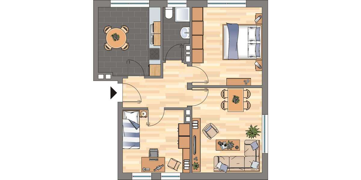 Etagenwohnung Wilhelmshaven Bant - 3 Zimmer, 63 m&sup2;, 429&euro; | Angebot:26659396