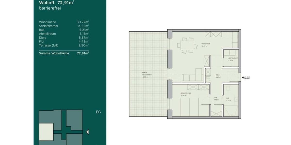 Erdgeschoßwohnung Wuppertal Cronenberg - 3 Zimmer, 73 m&sup2;, 948&euro; | Angebot:26021647