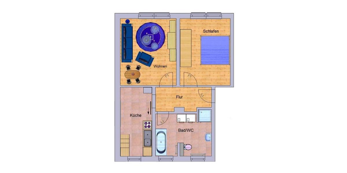 Etagenwohnung Frankenberg (Sachsen) - 2 Zimmer, 57 m&sup2;, 348&euro; | Angebot:25790170