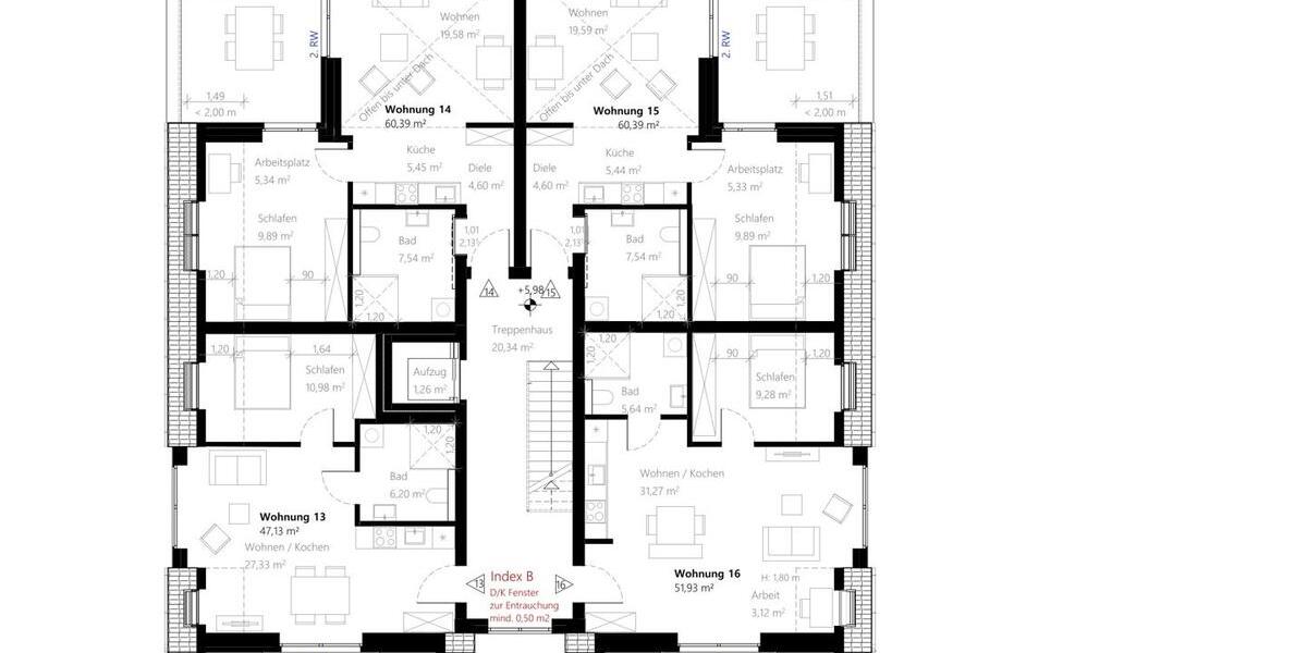 Dachgeschoßwohnung Rheine Altenrheine - 2 Zimmer, 62 m&sup2;, 838&euro; | Angebot:26463913