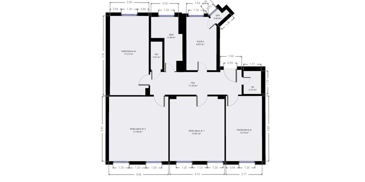 Etagenwohnung Freiberg - 4 Zimmer, 103 m&sup2;, 750&euro; | Angebot:27033248