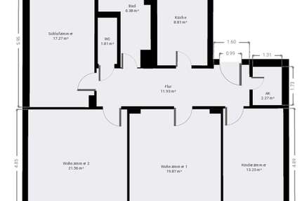 Wohnung Freiberg - 4 Zimmer, 103 m&sup2;, 750&euro; | Angebot:27033248