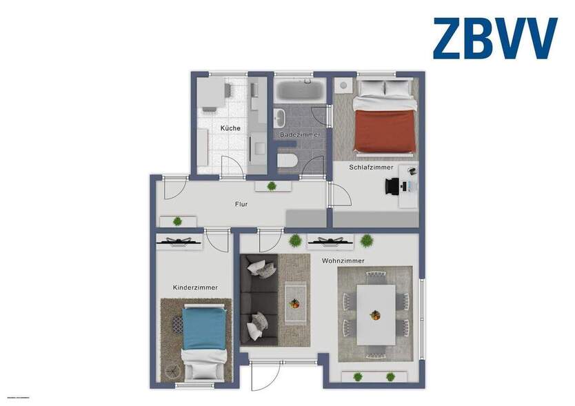 sanierte Familienwohnung mit Balkon 3 zimmer