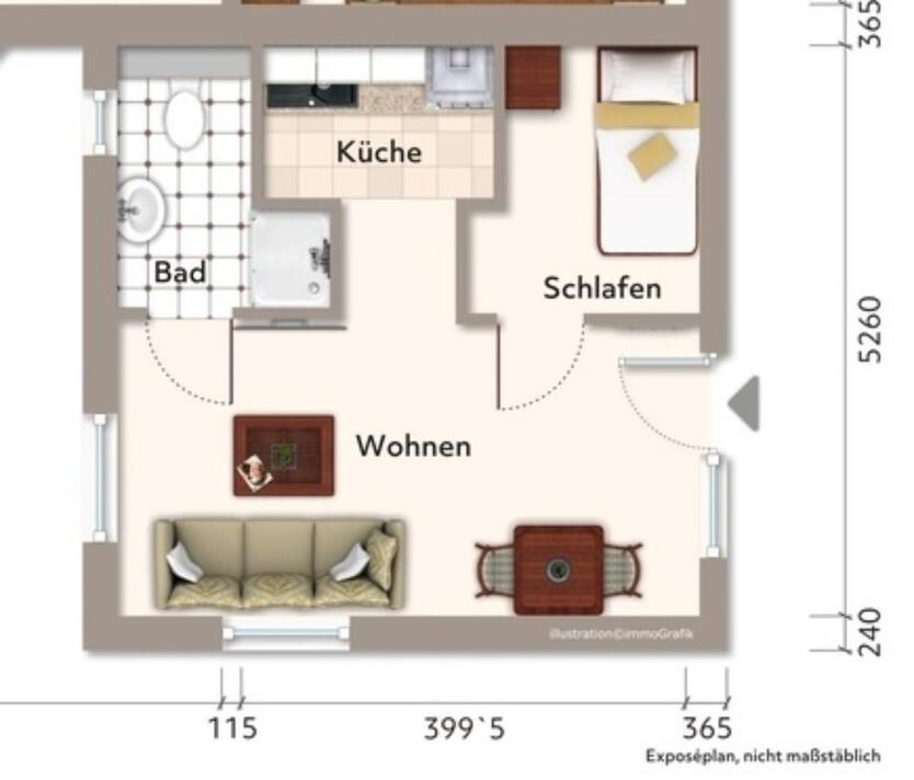 1,5-Zi-Wohnung in Pirna-Graupa – neu renoviert zimmer