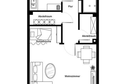 Wohnung Hennstedt - 1 Zimmer, 37 m&sup2;, 351&euro; | Angebot:25107855