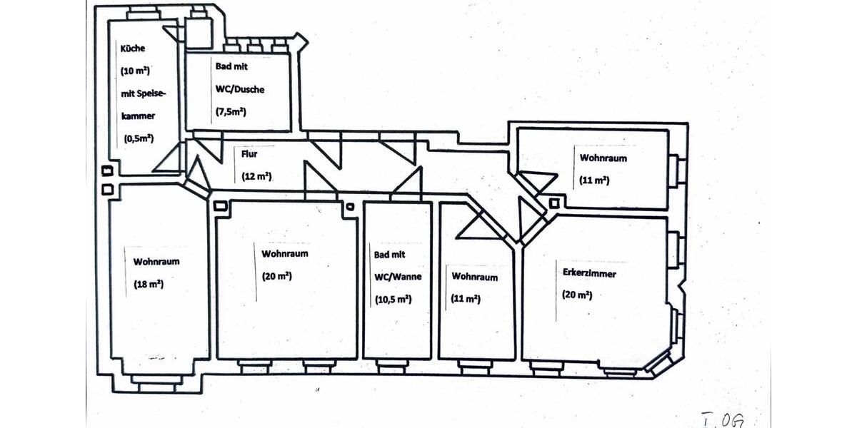 Etagenwohnung Markkleeberg - 5 Zimmer, 120 m&sup2;, 1.200&euro; | Angebot:26639588
