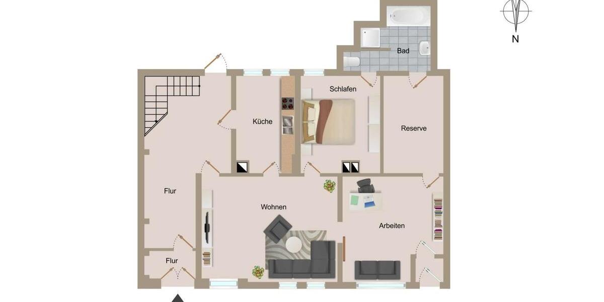 Erdgeschoßwohnung Bad Langensalza - 4 Zimmer, 98 m&sup2;, 800&euro; | Angebot:25871741