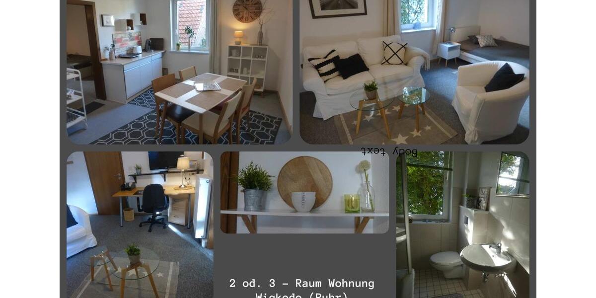 2-Zi Wohnung Apartment möbl., A44 in 2 km, Dortm. 29km zimmer