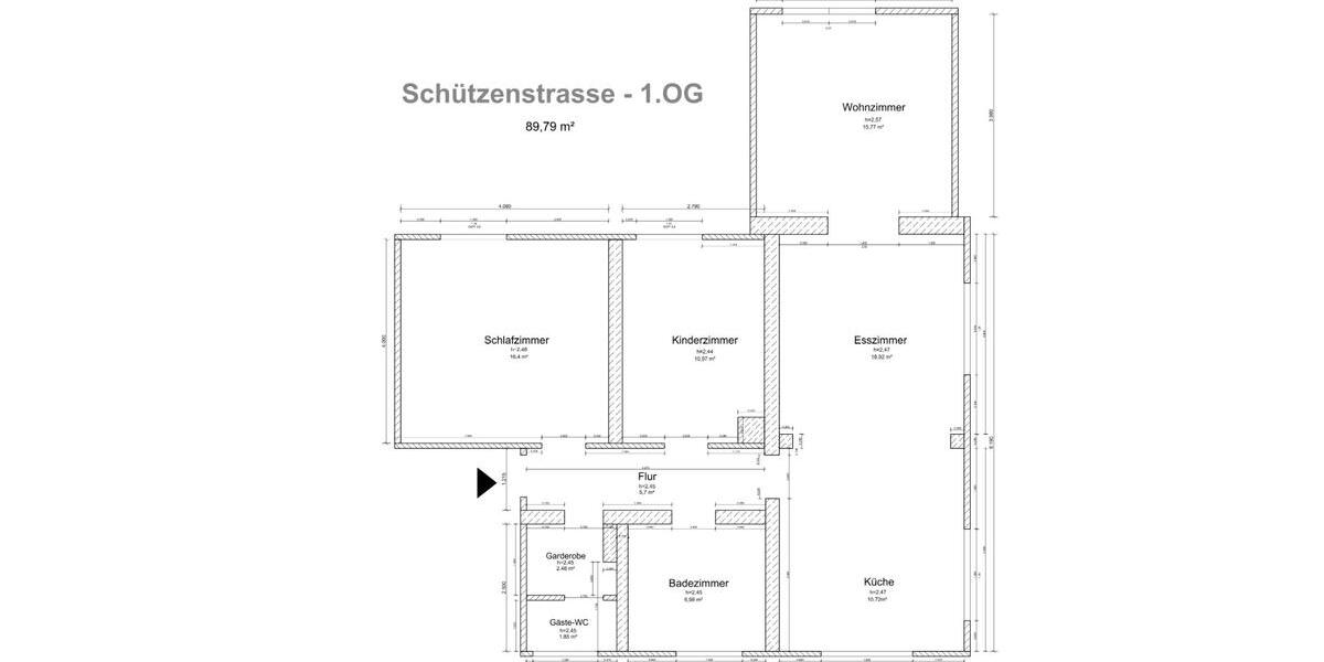 Etagenwohnung Salzgitter Ortschaft Ost - 3 Zimmer, 90 m&sup2;, 1.260&euro; | Angebot:26068721
