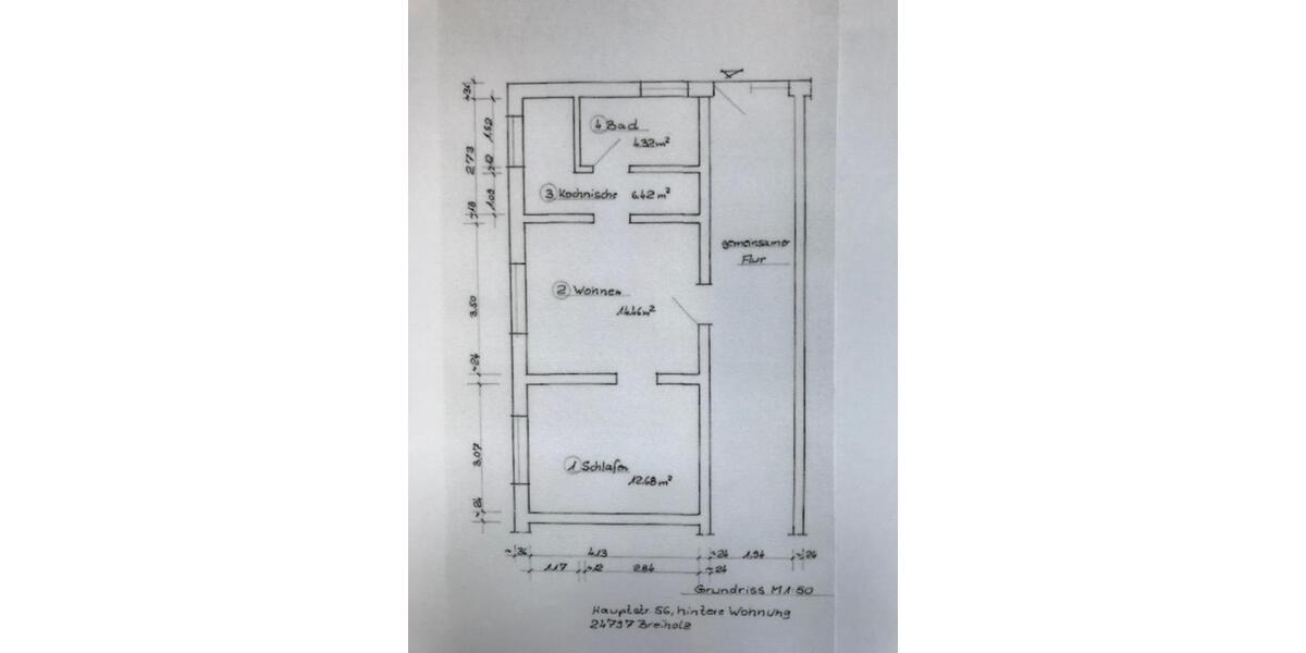 Erdgeschoßwohnung Breiholz - 2 Zimmer, 40 m&sup2;, 300&euro; | Angebot:25161938