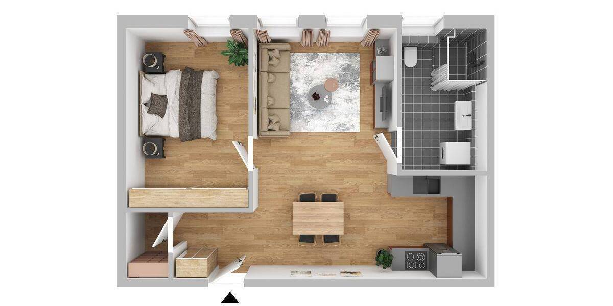Etagenwohnung Mühlhausen - 2 Zimmer, 54 m&sup2;, 595&euro; | Angebot:26751417