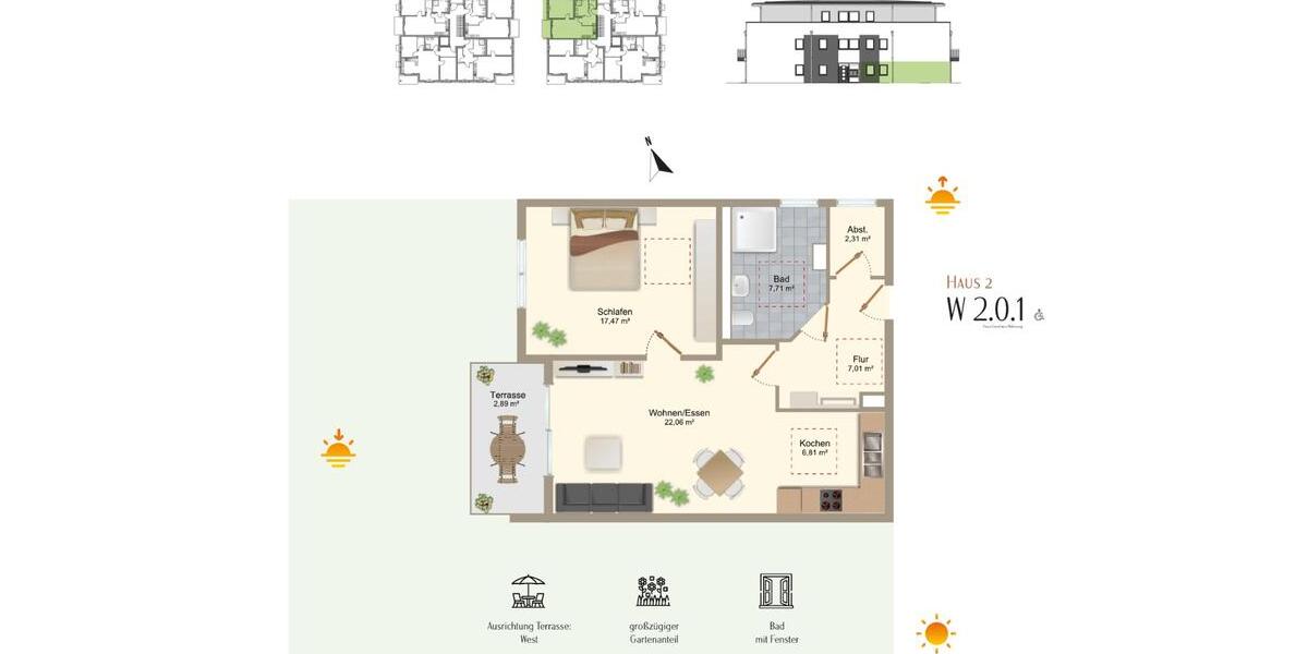 Erdgeschoßwohnung Rieden - 2 Zimmer, 66 m&sup2;, 928&euro; | Angebot:21660596