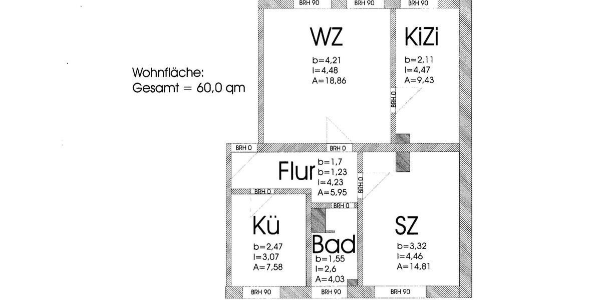 Etagenwohnung Teterow - 3 Zimmer, 60 m&sup2;, 360&euro; | Angebot:24837717