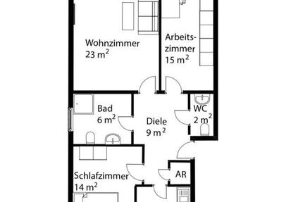 Sanierte 3-Zimmer-EG-Whg., Innenring, Südterrasse, Garten zimmer