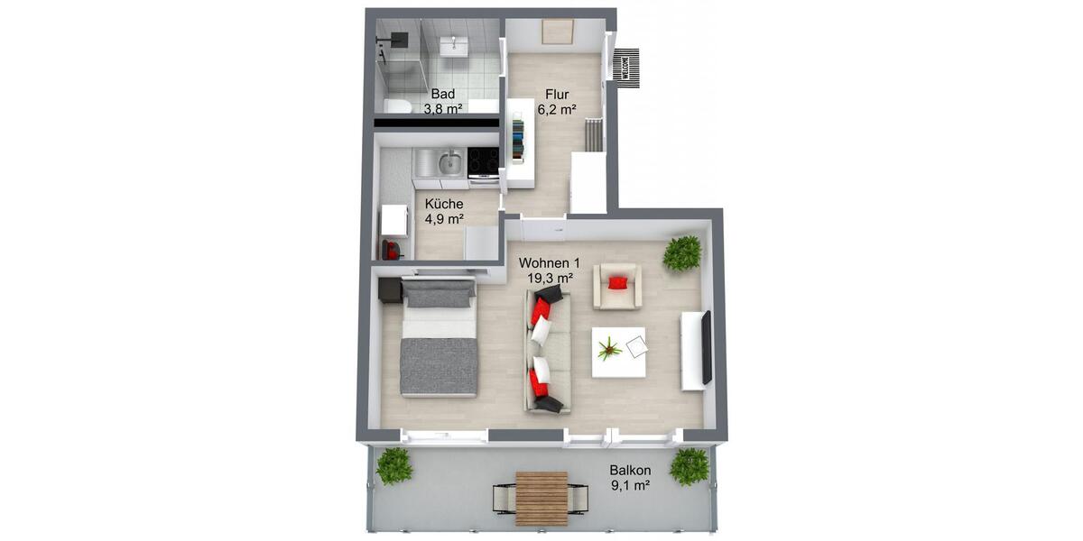 Etagenwohnung Schwedt (Oder) - 1 Zimmer, 39 m&sup2;, 271&euro; | Angebot:26378773