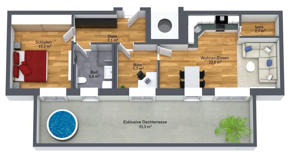 Einfamilienhaus Neuhaus am Inn - 2.5 Zimmer, 77 m&sup2;, 1.290&euro; | Angebot:24733805