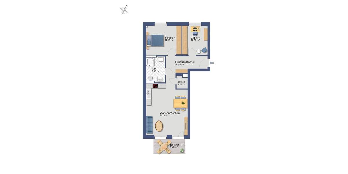 Etagenwohnung Schleswig - 3 Zimmer, 76 m&sup2;, 1.050&euro; | Angebot:25229089