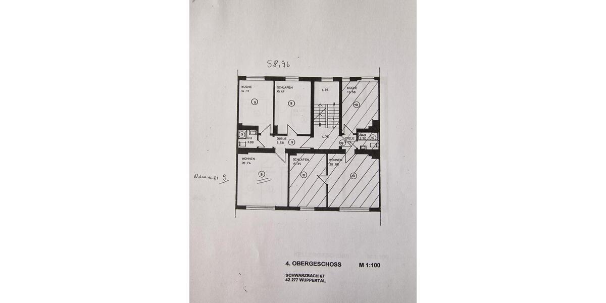 Etagenwohnung Wuppertal Gemarkung Langerfeld - 2 Zimmer, 58 m&sup2;, 530&euro; | Angebot:26665027