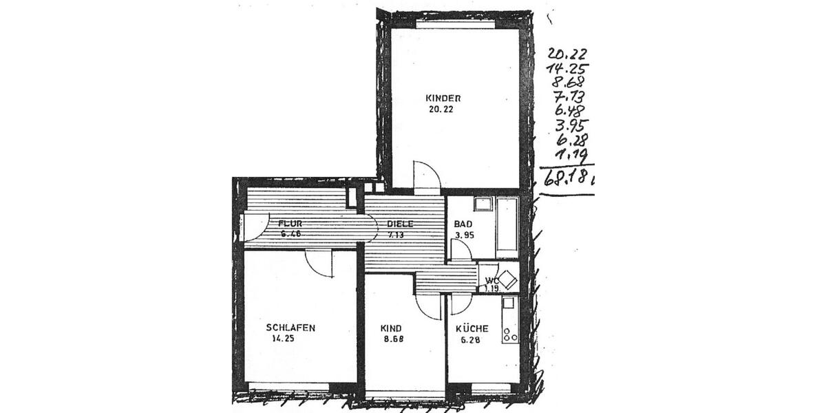 Etagenwohnung Bayreuth Meyernberg - 3 Zimmer, 68 m&sup2;, 850&euro; | Angebot:24739430