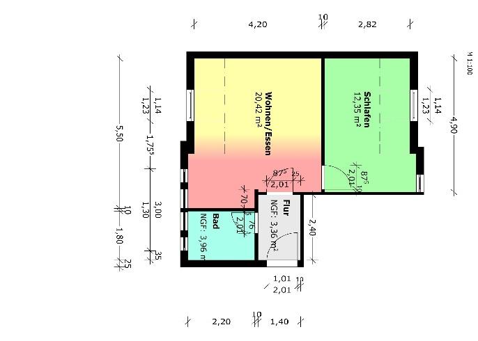 Dachgeschoßwohnung Oschersleben (Bode) - 1 Zimmer, 34 m&sup2;, 212&euro; | Angebot:26635042