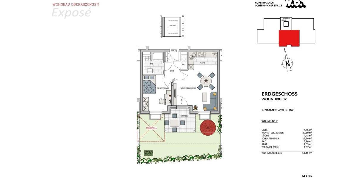 Erdgeschoßwohnung Sachsenheim - 2 Zimmer, 53 m&sup2;, 730&euro; | Angebot:26022733