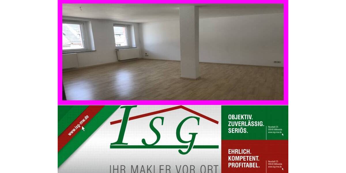 Etagenwohnung Mittweida - 2 Zimmer, 70 m&sup2;, 430&euro; | Angebot:26015683