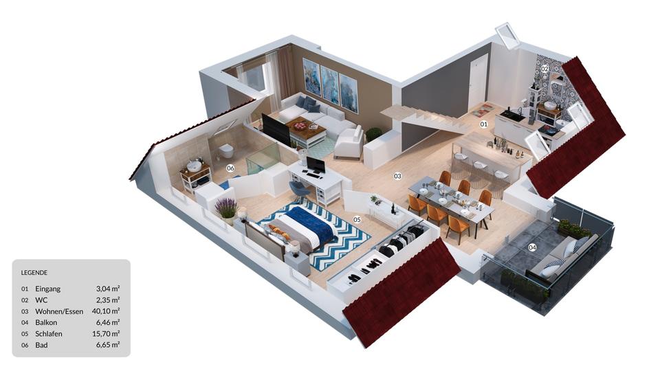 Etagenwohnung Neuenhaus - 3 Zimmer, 76 m&sup2;, 1.000&euro; | Angebot:20969718