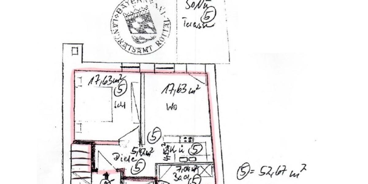 Etagenwohnung Eggenfelden - 2 Zimmer, 53 m&sup2;, 448&euro; | Angebot:26563874