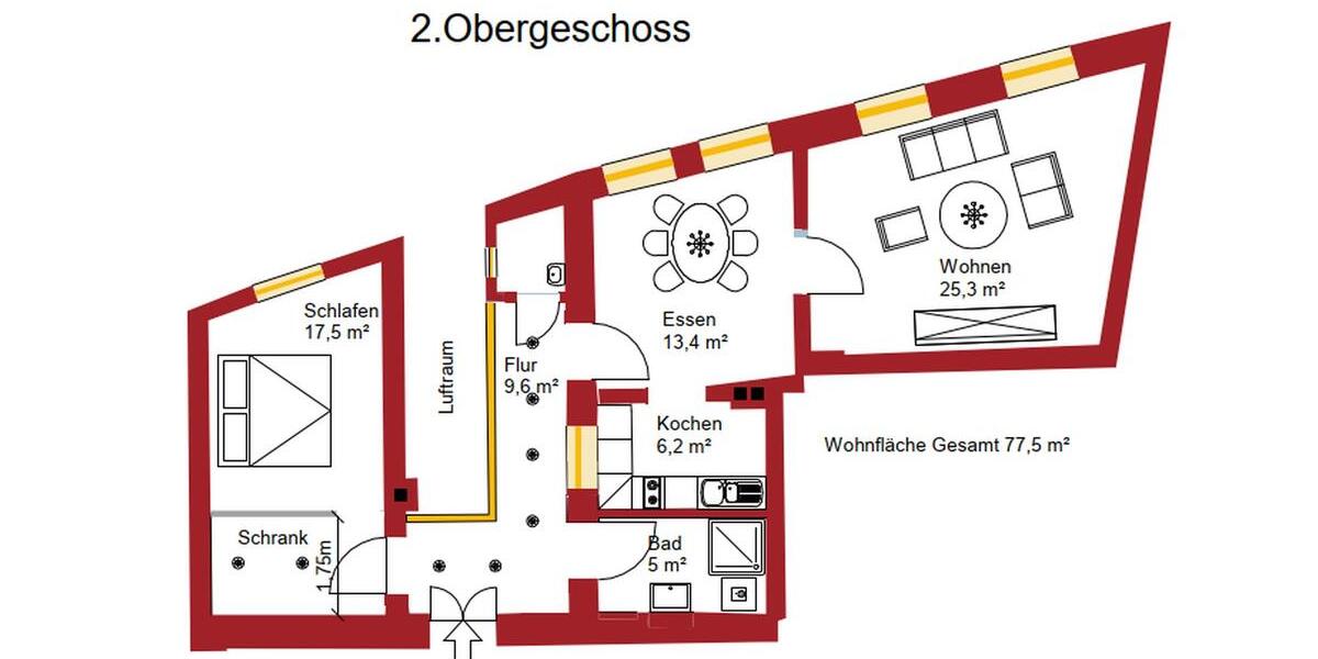 Etagenwohnung Landshut - 3 Zimmer, 78 m&sup2;, 1.210&euro; | Angebot:26014397