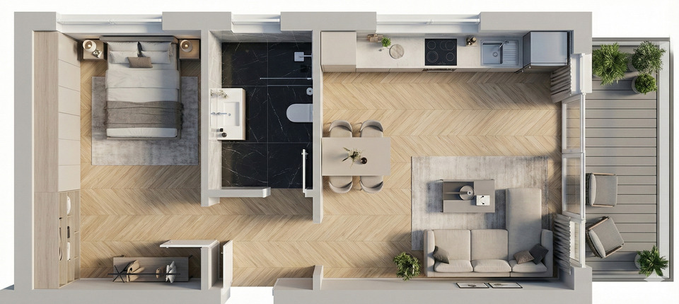 Etagenwohnung Feucht - 2 Zimmer, 48 m&sup2;, 816&euro; | Angebot:25086445