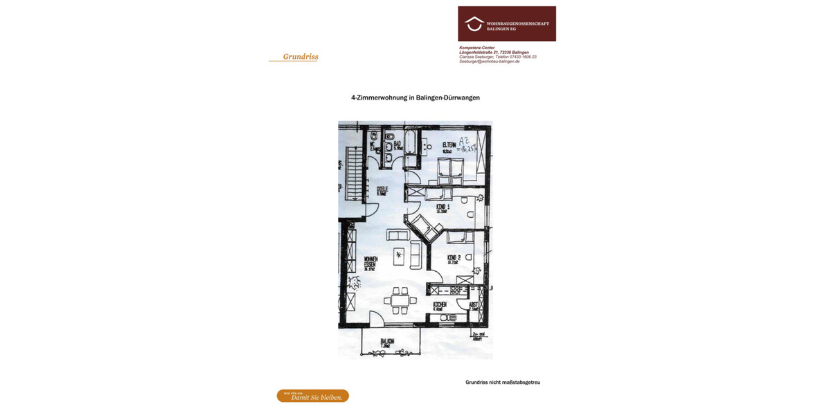 Etagenwohnung Balingen Dürrwangen - 4 Zimmer, 114 m&sup2;, 840&euro; | Angebot:25774924