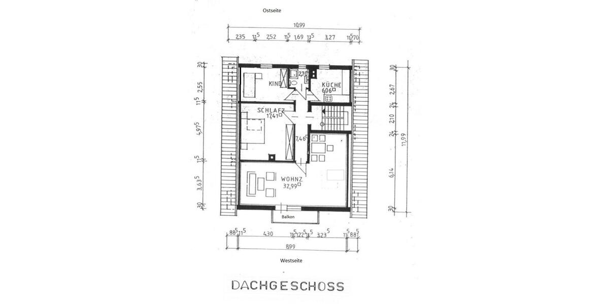 Dachgeschoßwohnung Weinheim - 3 Zimmer, 75 m&sup2;, 900&euro; | Angebot:25920949